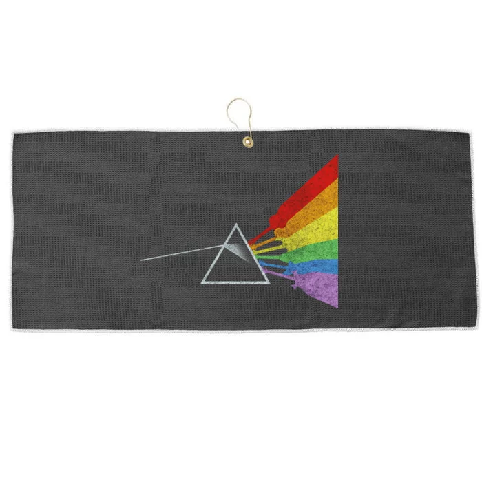 Retro Rainbow Guitars Large Microfiber Waffle Golf Towel