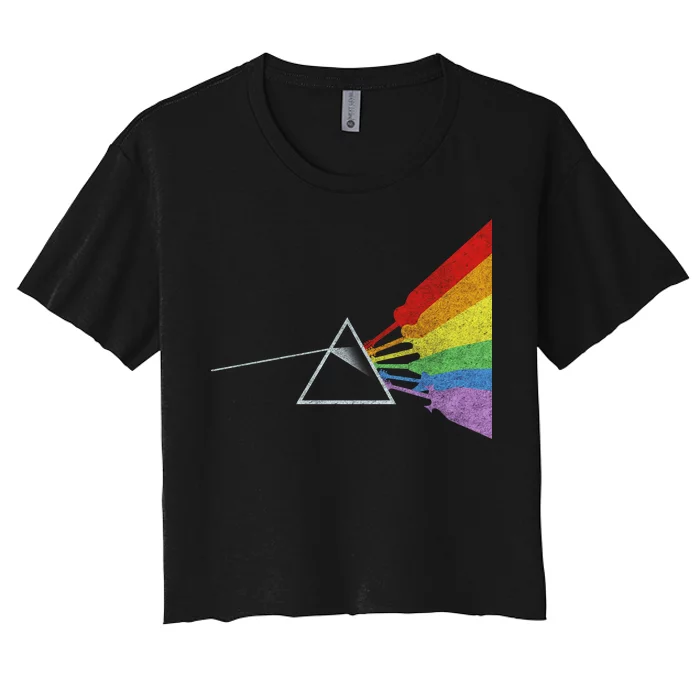 Retro Rainbow Guitars Women's Crop Top Tee