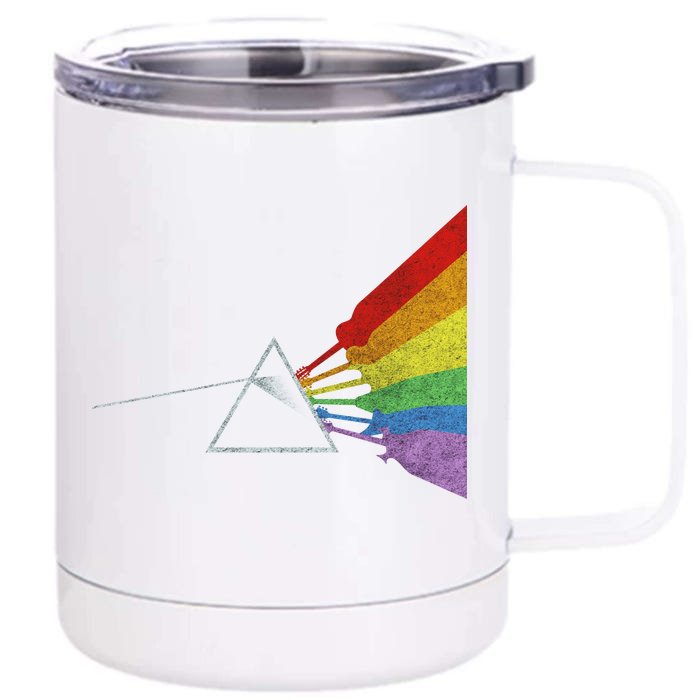 Retro Rainbow Guitars Front & Back 12oz Stainless Steel Tumbler Cup