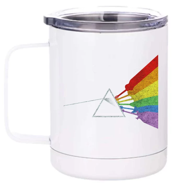 Retro Rainbow Guitars Front & Back 12oz Stainless Steel Tumbler Cup