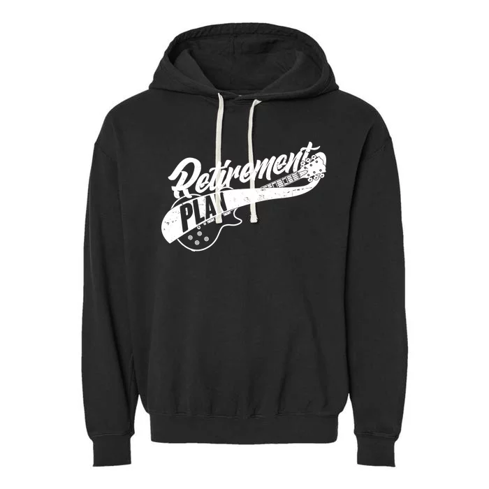 Retro Retirement Plan Guitar Garment-Dyed Fleece Hoodie