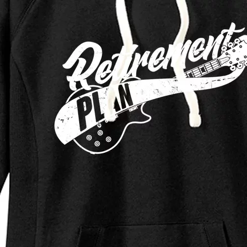 Retro Retirement Plan Guitar Women's Fleece Hoodie