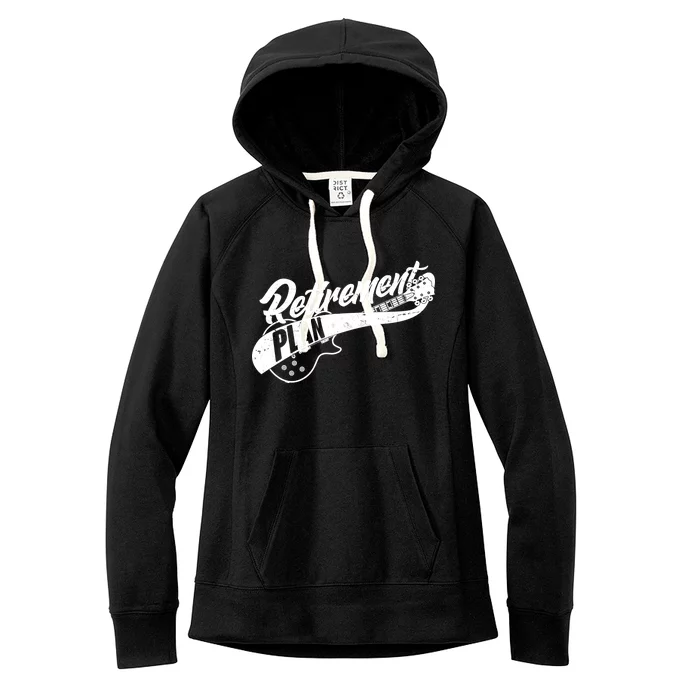 Retro Retirement Plan Guitar Women's Fleece Hoodie