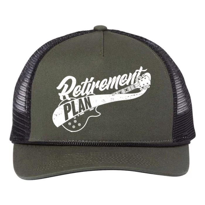 Retro Retirement Plan Guitar Retro Rope Trucker Hat Cap