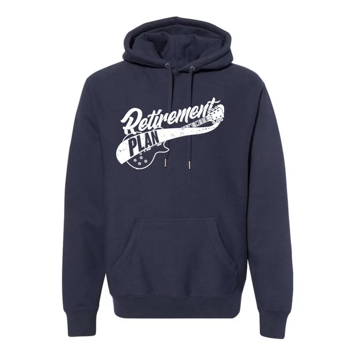 Retro Retirement Plan Guitar Premium Hoodie