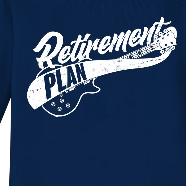 Retro Retirement Plan Guitar Baby Long Sleeve Bodysuit