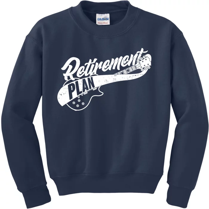 Retro Retirement Plan Guitar Kids Sweatshirt