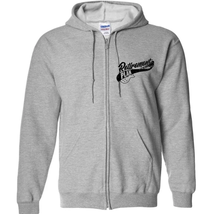 Retro Retirement Plan Guitar Full Zip Hoodie