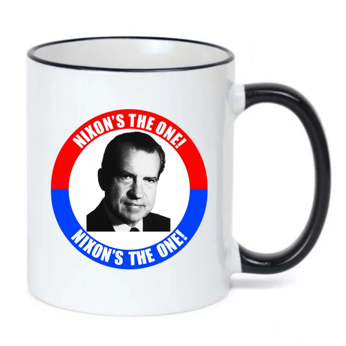 Retro Richard Nixon Nixon's The One Presidential Campaign Black Color Changing Mug