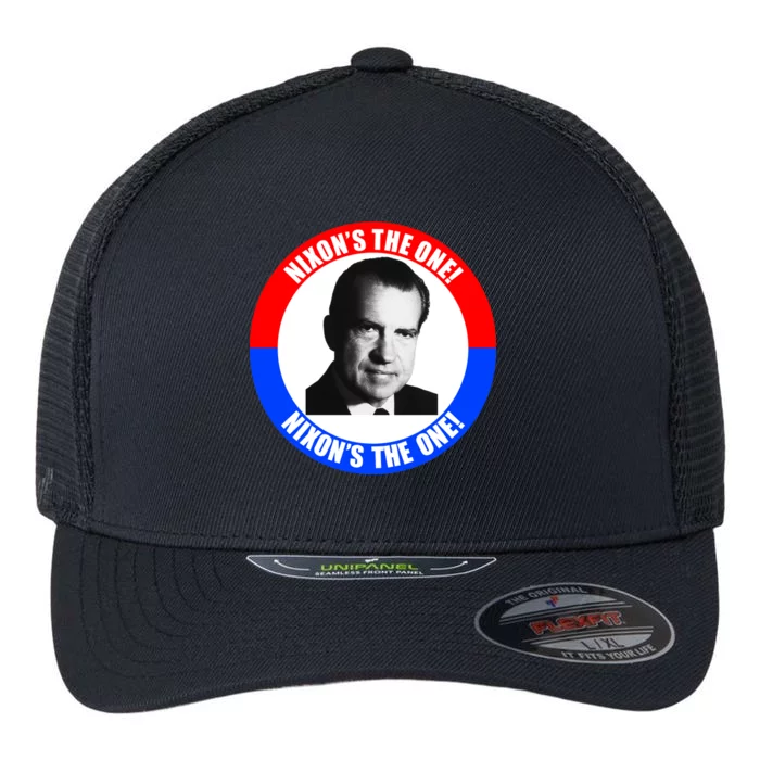 Retro Richard Nixon Nixon's The One Presidential Campaign Flexfit Unipanel Trucker Cap