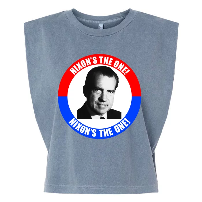 Retro Richard Nixon Nixon's The One Presidential Campaign Garment-Dyed Women's Muscle Tee