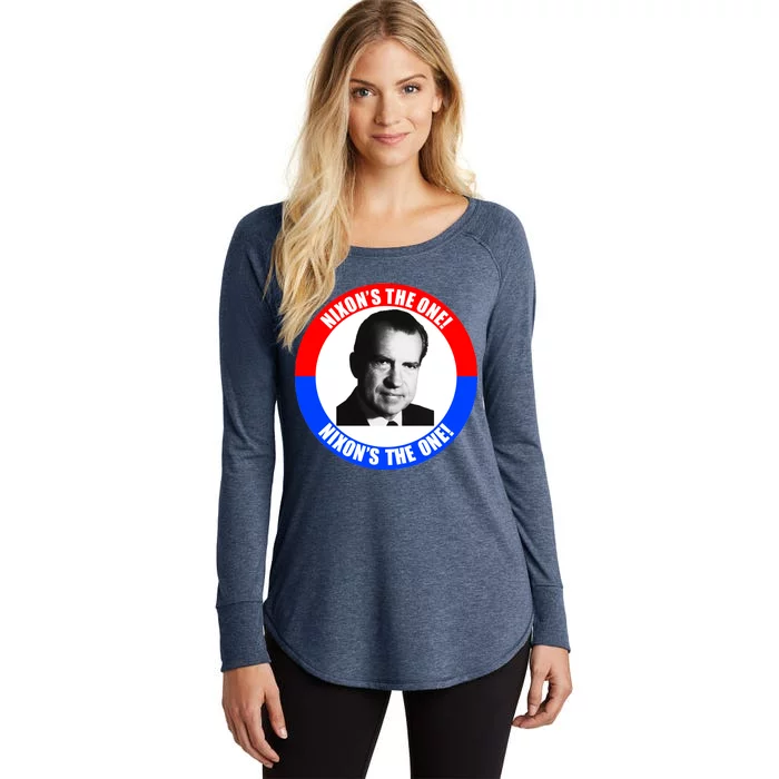 Retro Richard Nixon Nixon's The One Presidential Campaign Women's Perfect Tri Tunic Long Sleeve Shirt