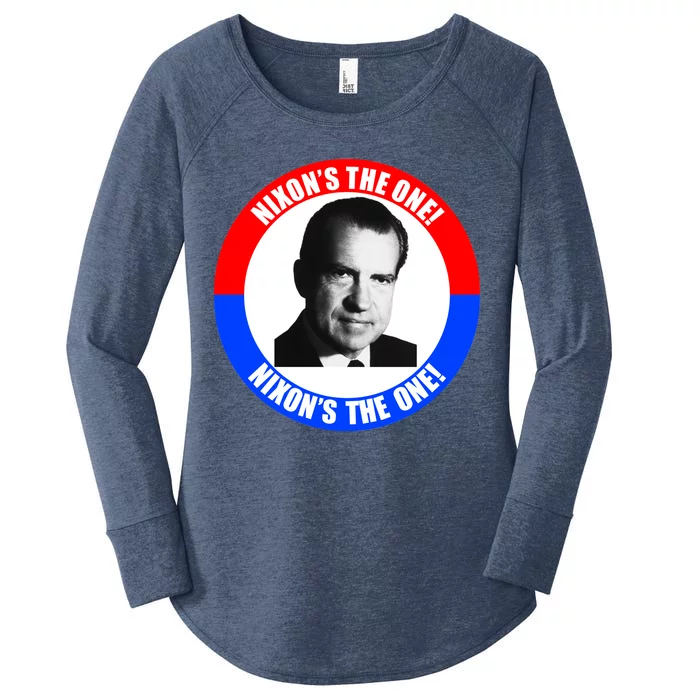 Retro Richard Nixon Nixon's The One Presidential Campaign Women's Perfect Tri Tunic Long Sleeve Shirt