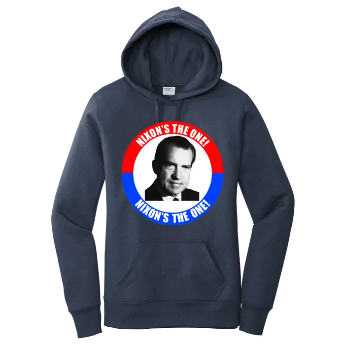 Retro Richard Nixon Nixon's The One Presidential Campaign Women's Pullover Hoodie