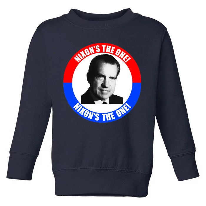 Retro Richard Nixon Nixon's The One Presidential Campaign Toddler Sweatshirt