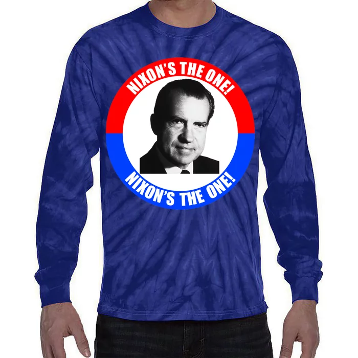 Retro Richard Nixon Nixon's The One Presidential Campaign Tie-Dye Long Sleeve Shirt