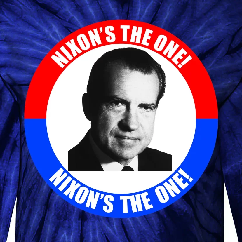 Retro Richard Nixon Nixon's The One Presidential Campaign Tie-Dye Long Sleeve Shirt