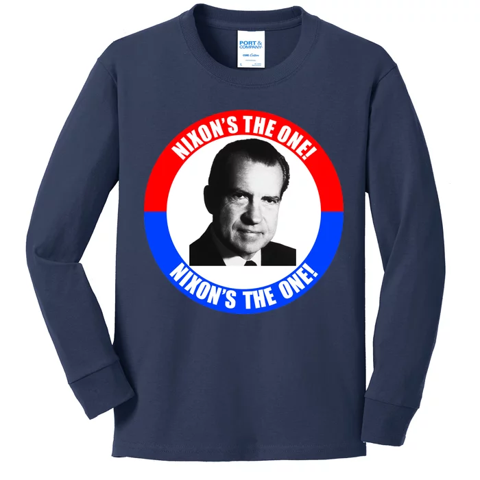 Retro Richard Nixon Nixon's The One Presidential Campaign Kids Long Sleeve Shirt