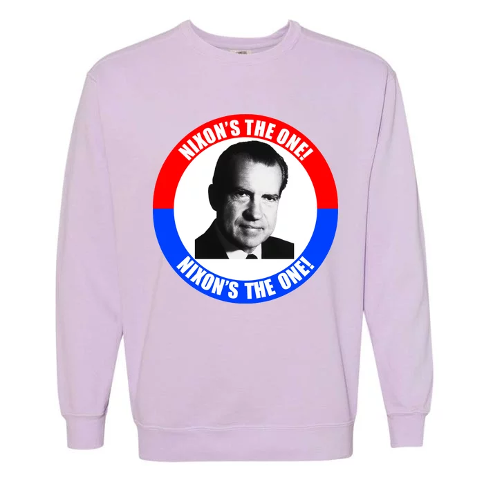 Retro Richard Nixon Nixon's The One Presidential Campaign Garment-Dyed Sweatshirt