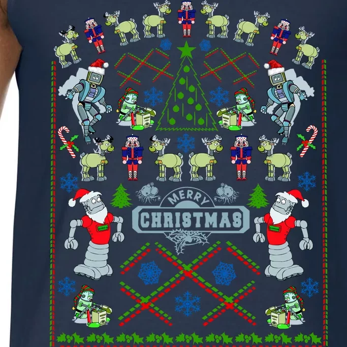 Retro Robot Ugly Christmas Sweater Comfort Colors® Tank Top