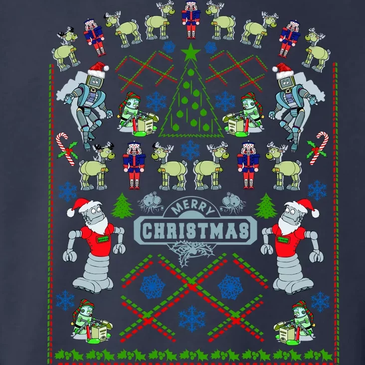 Retro Robot Ugly Christmas Sweater Toddler Hoodie