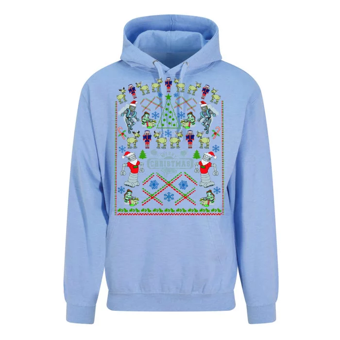 Retro Robot Ugly Christmas Sweater Unisex Surf Hoodie