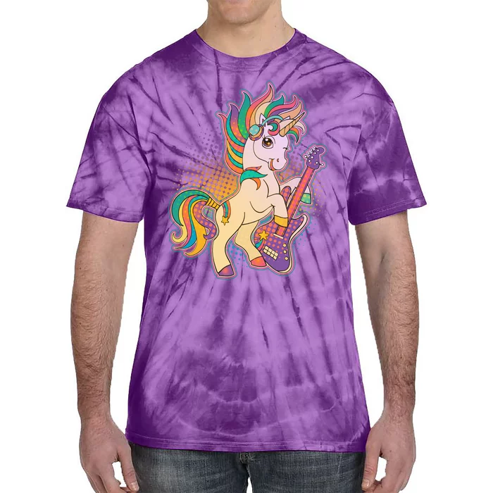 Retro Rocker Rainbow Unicorn Tie-Dye T-Shirt