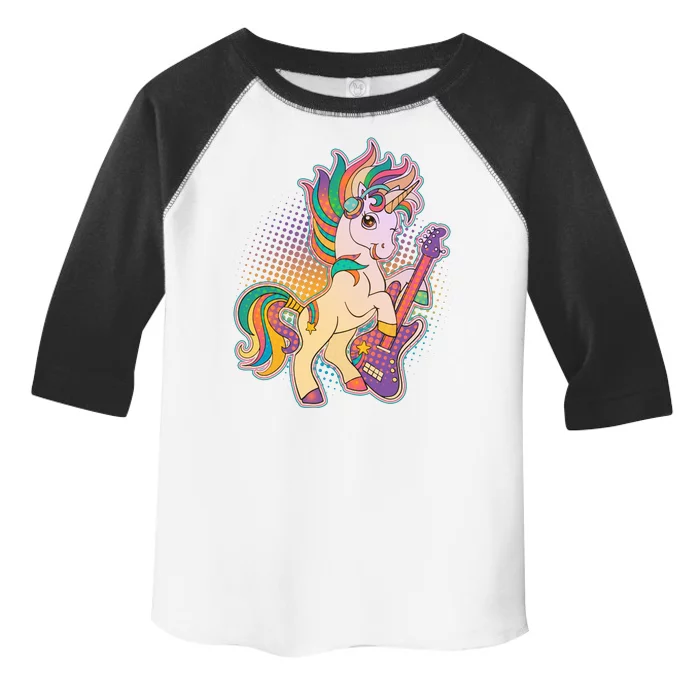 Retro Rocker Rainbow Unicorn Toddler Fine Jersey T-Shirt