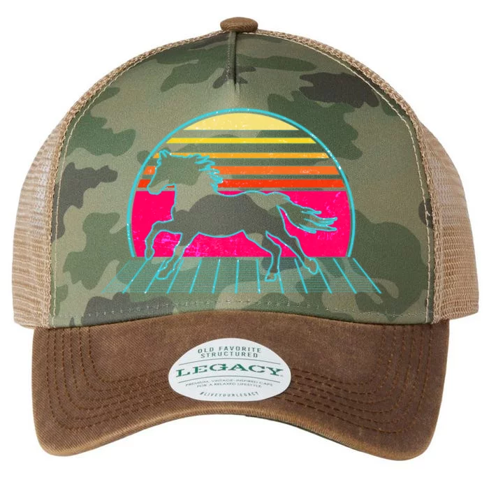 Retro Running Horse Silhouette Legacy Tie Dye Trucker Hat