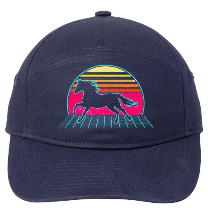 Retro Running Horse Silhouette 7-Panel Snapback Hat