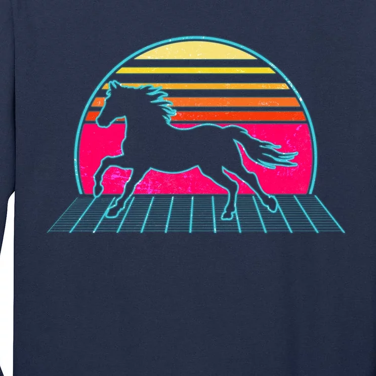 Retro Running Horse Silhouette Tall Long Sleeve T-Shirt