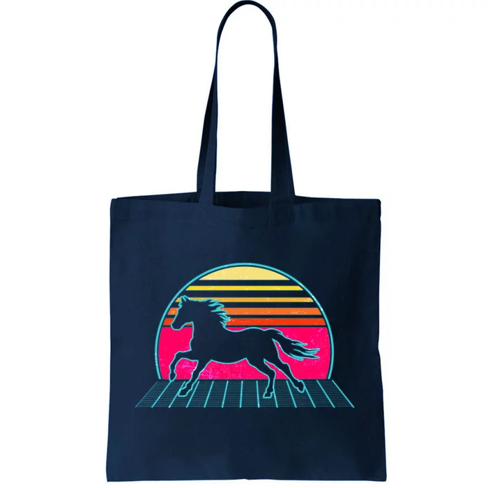 Retro Running Horse Silhouette Tote Bag