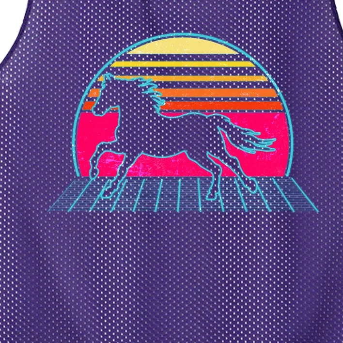 Retro Running Horse Silhouette Mesh Reversible Basketball Jersey Tank