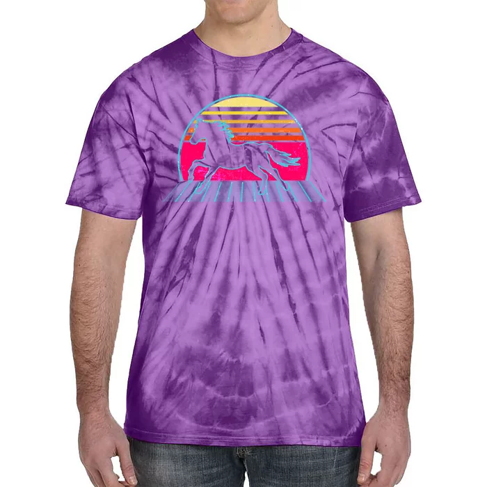 Retro Running Horse Silhouette Tie-Dye T-Shirt