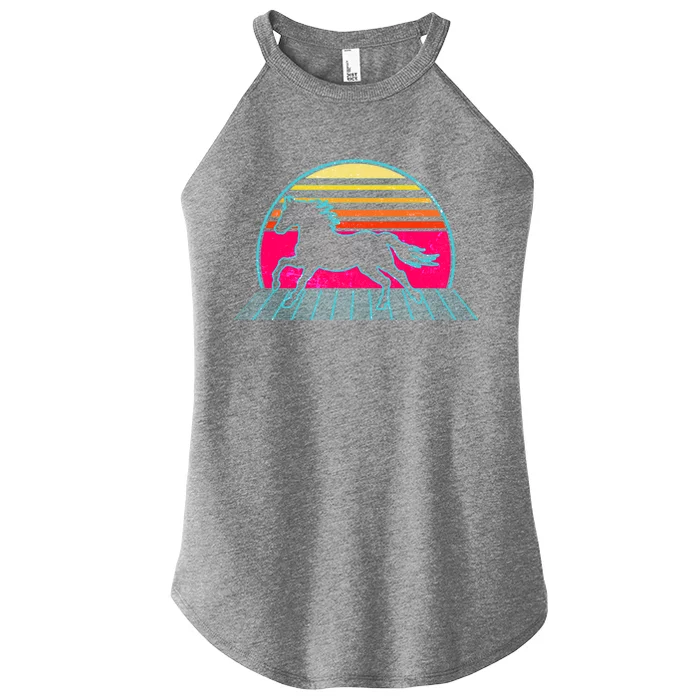 Retro Running Horse Silhouette Women’s Perfect Tri Rocker Tank