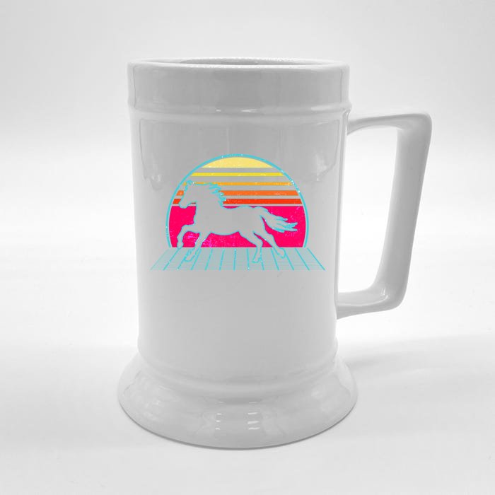 Retro Running Horse Silhouette Front & Back Beer Stein