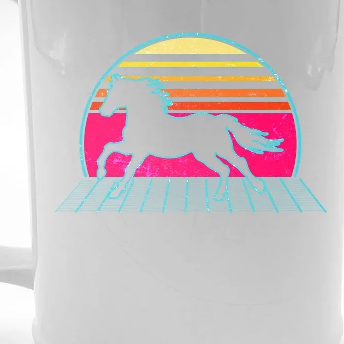 Retro Running Horse Silhouette Front & Back Beer Stein