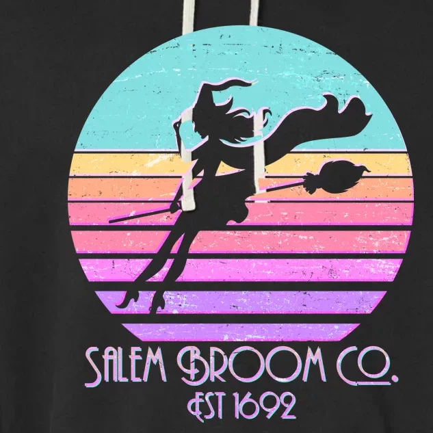 Retro Salem Broom Co. Est 1692 Halloween Garment-Dyed Fleece Hoodie