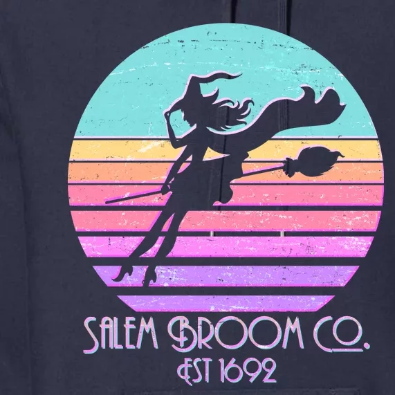 Retro Salem Broom Co. Est 1692 Halloween Premium Hoodie