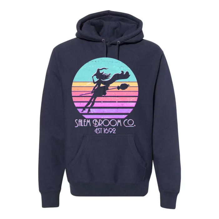 Retro Salem Broom Co. Est 1692 Halloween Premium Hoodie