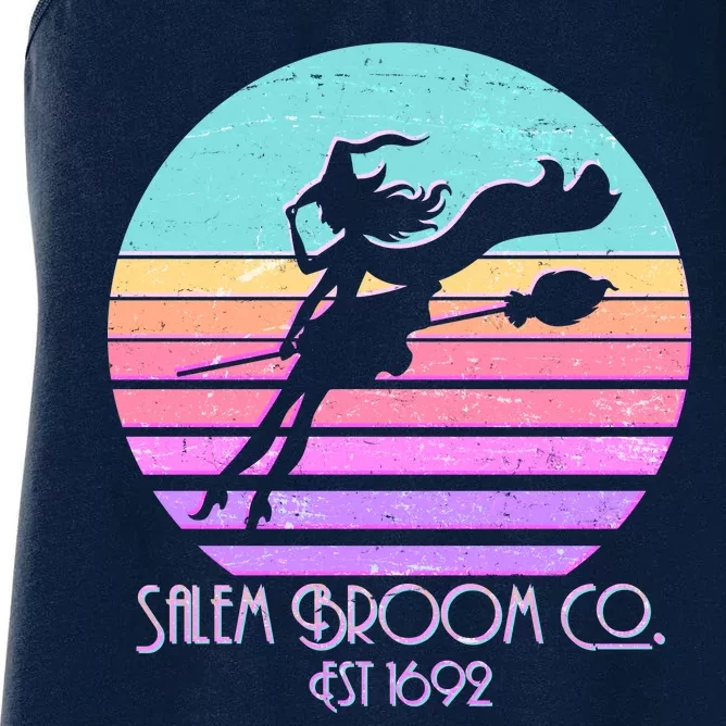 Retro Salem Broom Co. Est 1692 Halloween Women's Racerback Tank