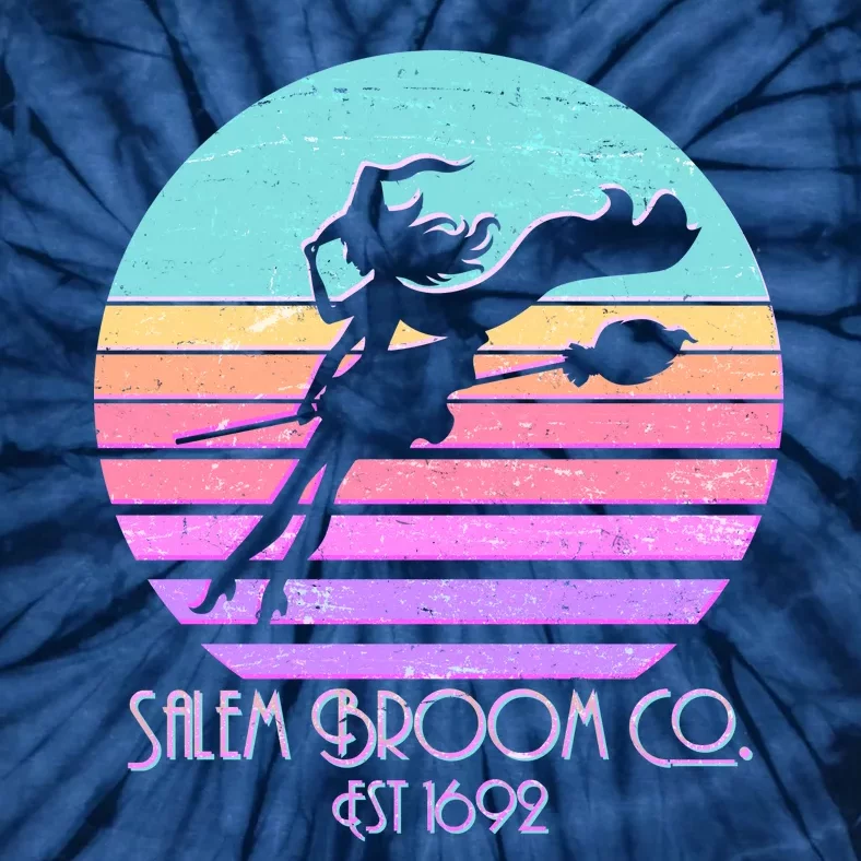 Retro Salem Broom Co. Est 1692 Halloween Tie-Dye T-Shirt