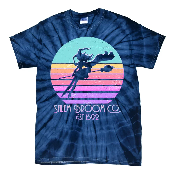 Retro Salem Broom Co. Est 1692 Halloween Tie-Dye T-Shirt