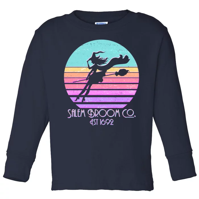 Retro Salem Broom Co. Est 1692 Halloween Toddler Long Sleeve Shirt