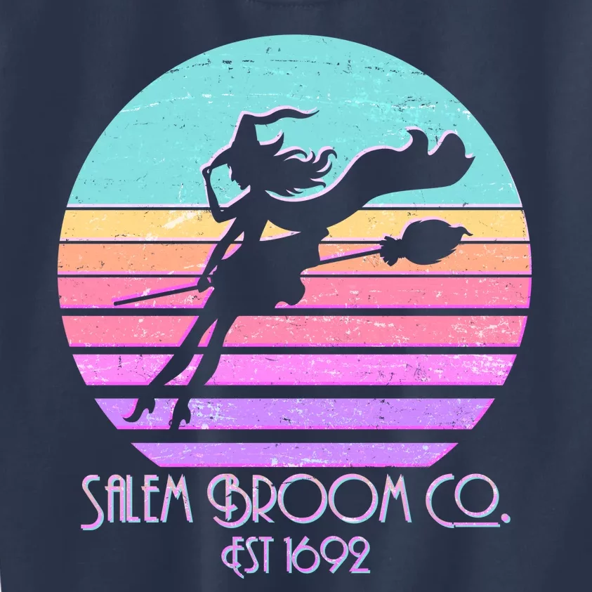 Retro Salem Broom Co. Est 1692 Halloween Kids Sweatshirt