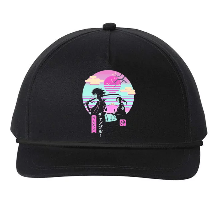 Retro Samurai Chillhop Anime Snapback Five-Panel Rope Hat