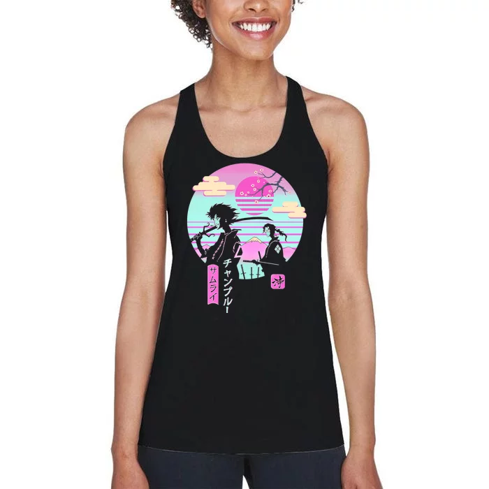 Retro Samurai Chillhop Anime Women's Racerback Tank