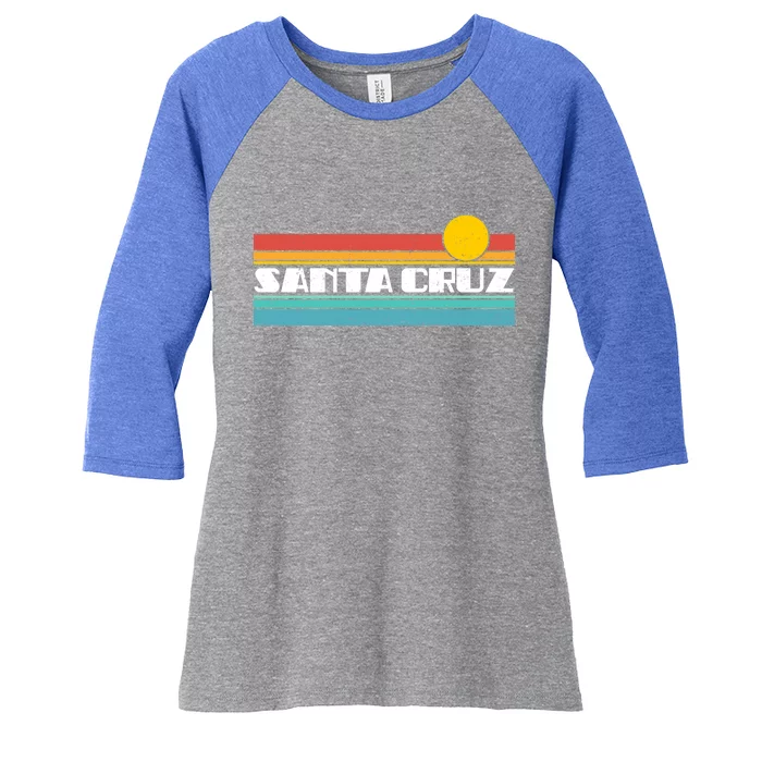 Retro Santa Cruz Strip Logo Women's Tri-Blend 3/4-Sleeve Raglan Shirt