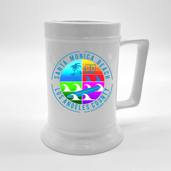 Retro Santa Monica Beach Front & Back Beer Stein