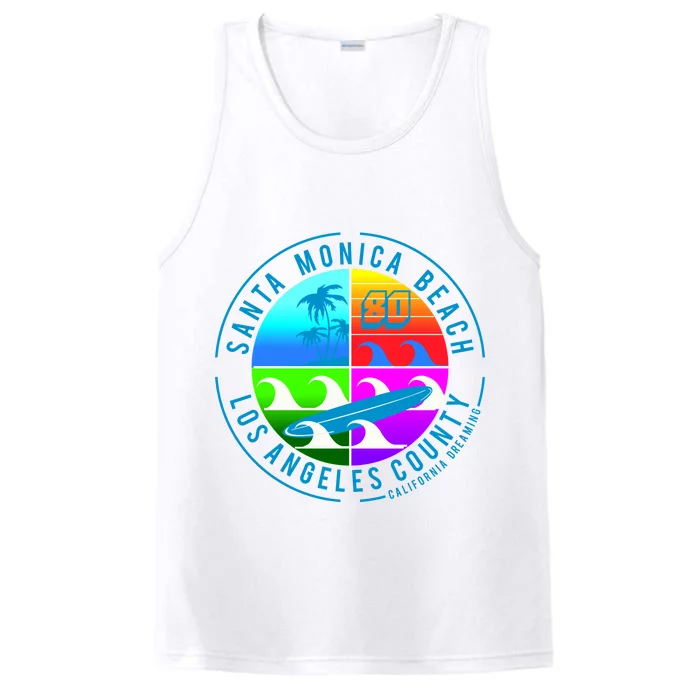 Retro Santa Monica Beach Performance Tank